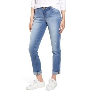 NWT! Boyfriend Jeans Distressed Cuffed Ankle Light Wash Denim‎ Size 00